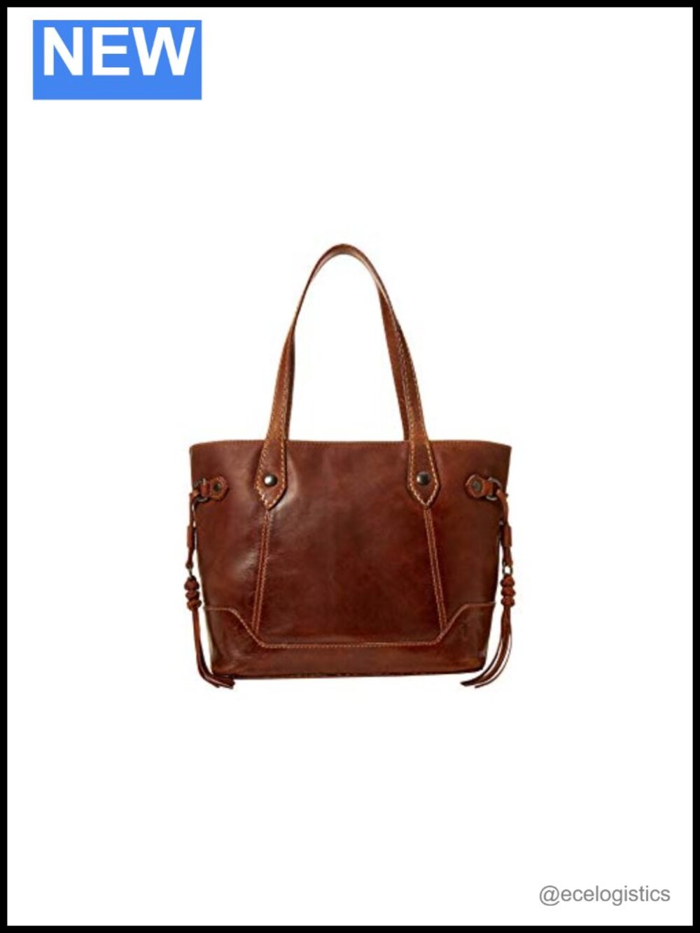 Antique Pull Up Leather Tote Bag with Clip Bridge Closure and Interior Pockets